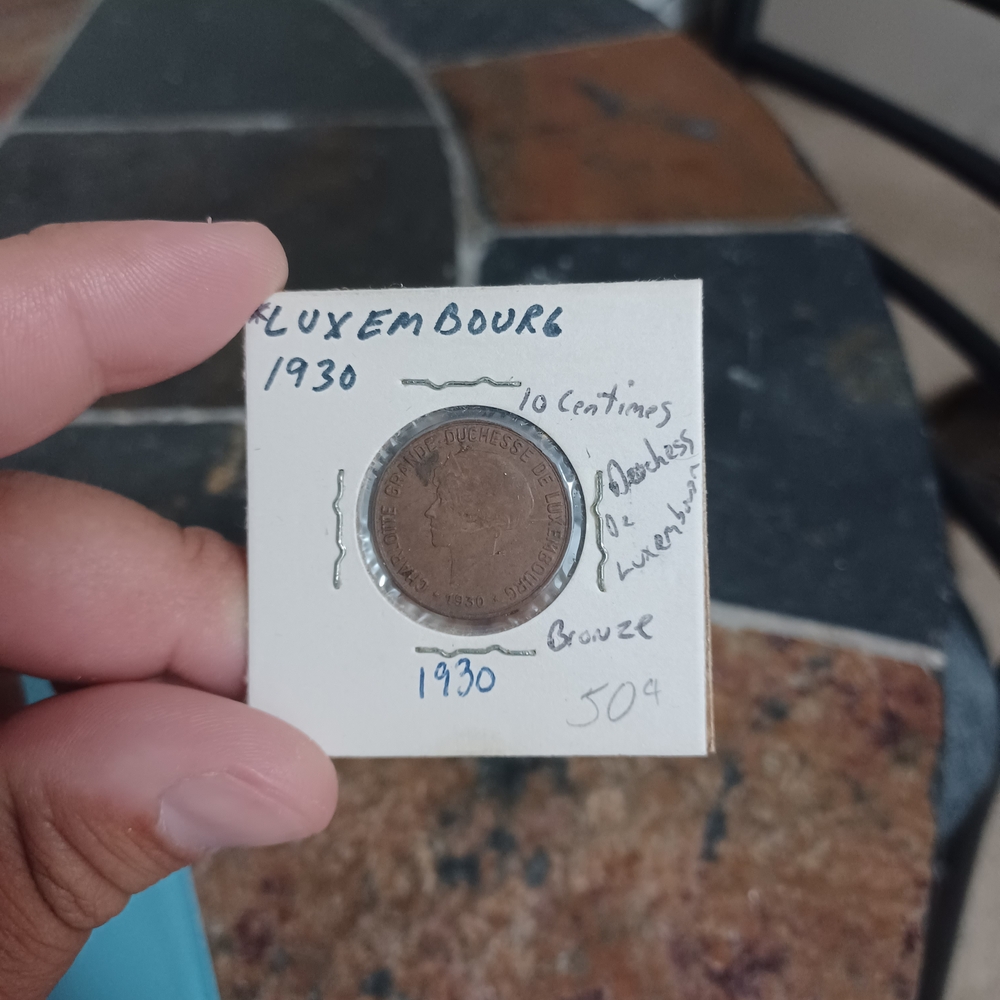 1930 Luxembourg 10 Centimes Coin